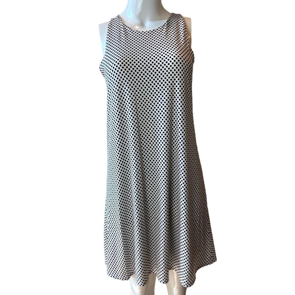 CeCe Women Shift Mini Dress Back Twisted Loop Polka Dot Black White Size X Small